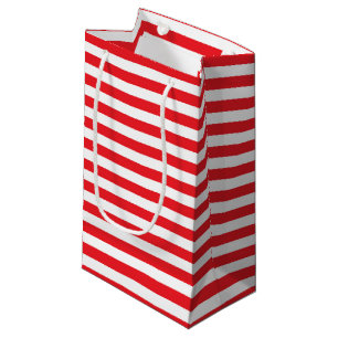 Sacola Para Presentes Pequena Vermelho e branco listra o saco do presente
