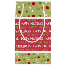 Sacola Para Presentes Pequena Vermelho Natal, Branco e Verde