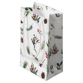 Sacola Para Presentes Pequena Vermelho Quente Simples de inverno Aquarela Natal