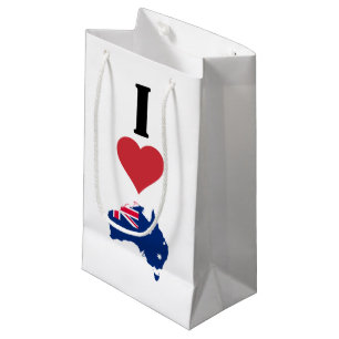 Sacola Para Presentes Pequena Vertical I Love Australia / I Heart Australia