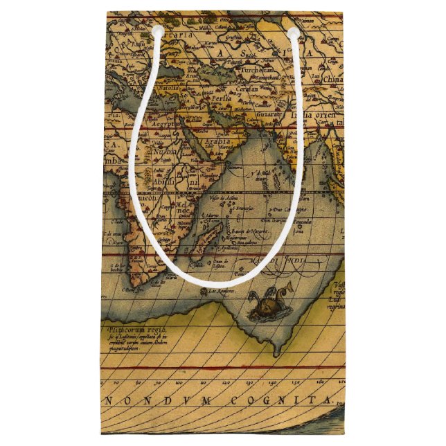Sacola Para Presentes Pequena Viagem do Mapa Mundial Antiquado Ortelius Europa (Frente)