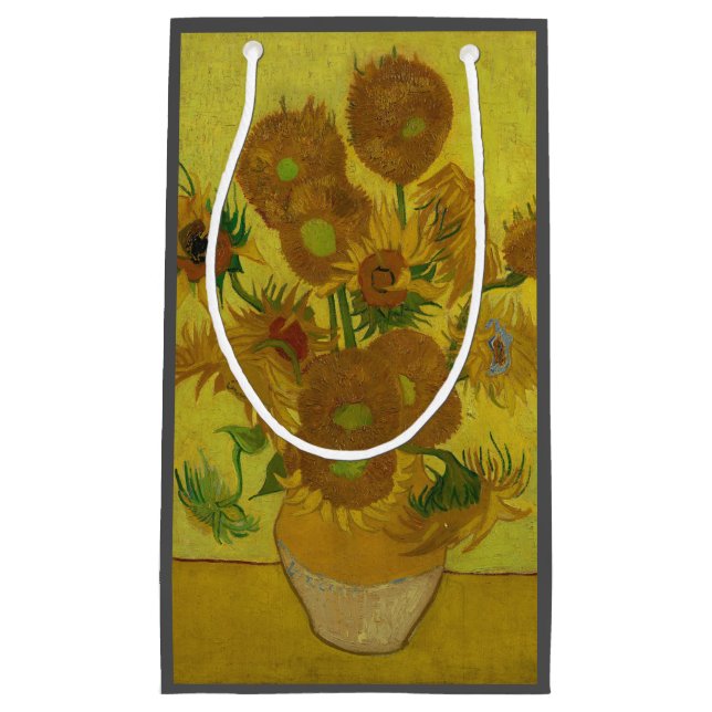Sacola Para Presentes Pequena Vincent Van Gogh 15 Sunflower Painting (Frente)