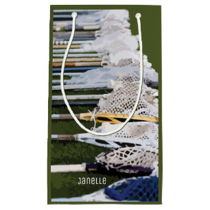 Sacola Para Presentes Pequena Vinhetas de Lacrosse com Aquarela