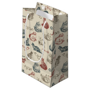 Sacola Para Presentes Pequena Vintage Cats