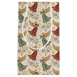 Sacola Para Presentes Pequena Vintage Christmas Angels