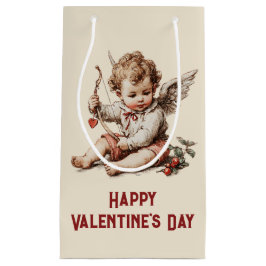 Sacola Para Presentes Pequena Vintage Cupid With Heart Bow