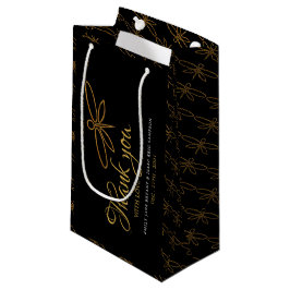 Sacola Para Presentes Pequena Vintage Gold Foil Dragonfly Favor Casamento