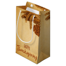 Sacola Para Presentes Pequena Vintage Happy Thankanding Wheat Corn