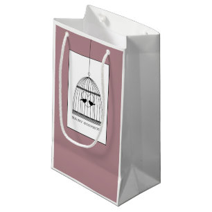 Sacola Para Presentes Pequena Vintage Heart Birdcage Chá de fraldas