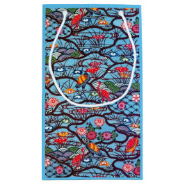 Sacola Para Presentes Pequena Vintage Japonês Kimono Textile (Bingata)