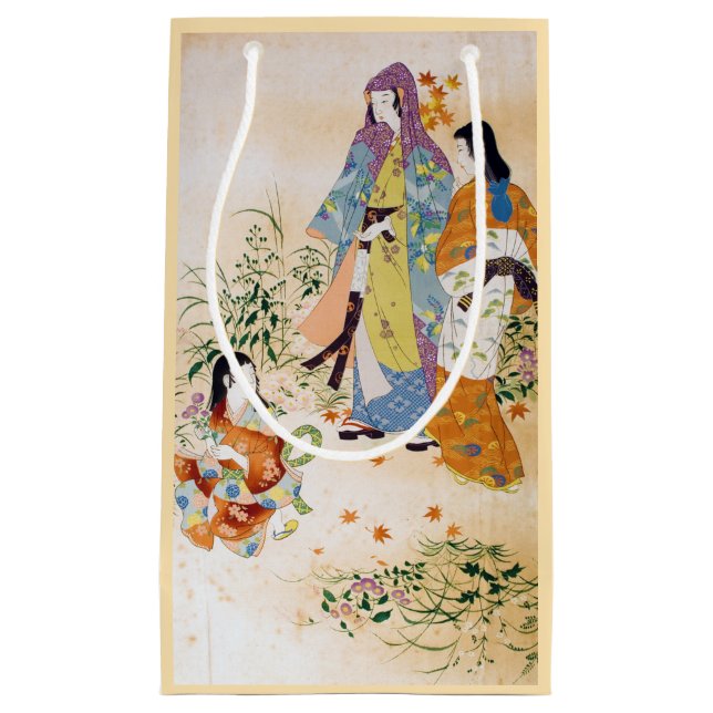 Sacola Para Presentes Pequena Vintage Japonês Textile (Frente)