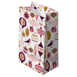 Sacola Para Presentes Pequena Vintage Natal - Retrorações das Decorações Bauble