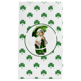 Sacola Para Presentes Pequena Vintage Pequena Rua Irlandesa. Dia de Patrick