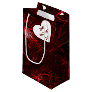 Sacola Para Presentes Pequena Violetas Vermelhas Neon