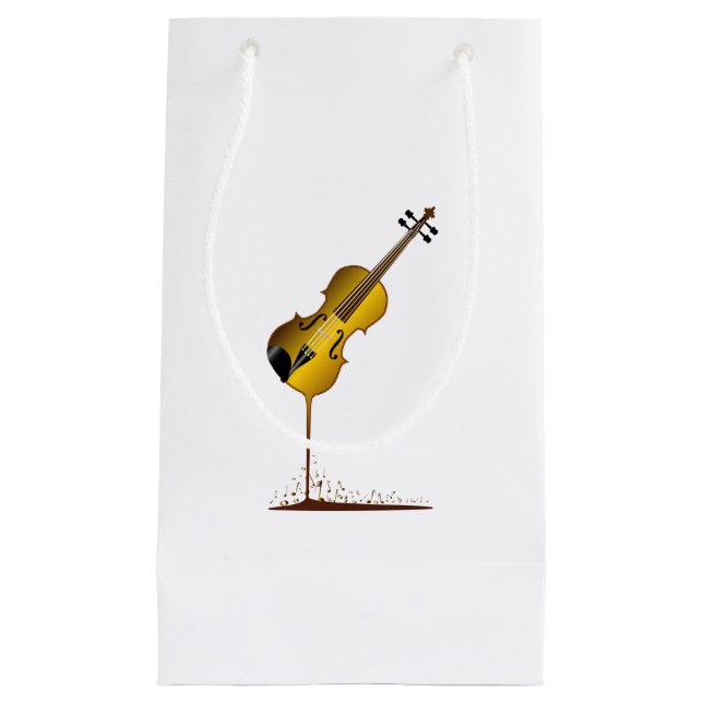 Sacola Para Presentes Pequena Violino Líquido (Frente)