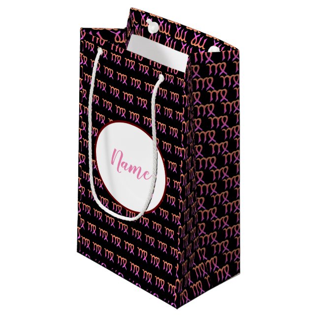 Sacola Para Presentes Pequena Virgo Personalizado (Frente inclinada)