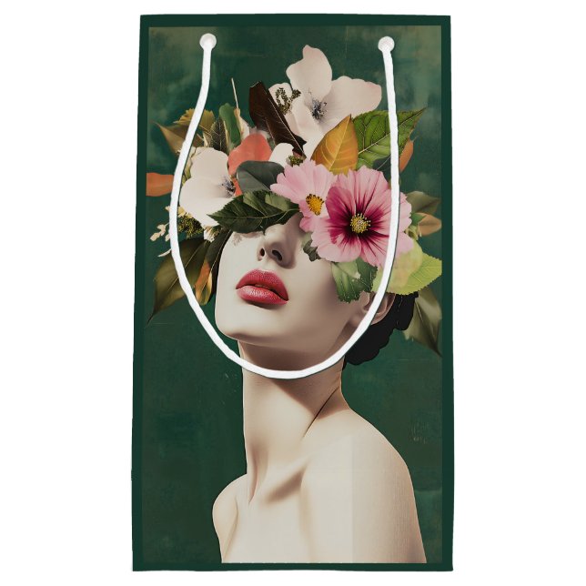 Sacola Para Presentes Pequena Visões Florais (Frente)