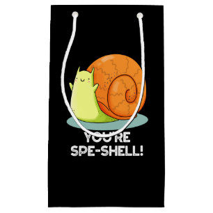 Sacola Para Presentes Pequena Você é Espi-ral Fofa Caracol Piada Fundo Escuro