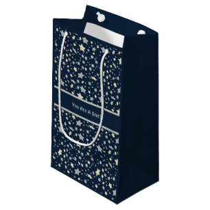 Sacola Para Presentes Pequena Você É Uma Estrela! Azul Moderno Elegante