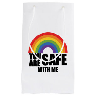 Sacola Para Presentes Pequena Você Está Seguro Comigo Orgulho Arco-Íris LGBTQ