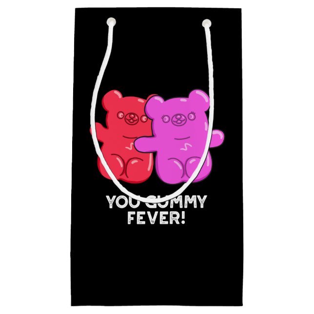 Sacola Para Presentes Pequena Você Gummy Fever Engraçado Candy Pun Dark BG (Frente)