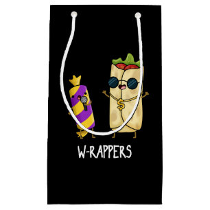 Sacola Para Presentes Pequena W-rappers Comida Engraçada Pun Escuro BG