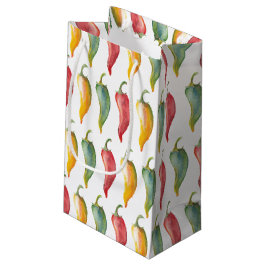 Sacola Para Presentes Pequena Watercolor Chili Pepper Small Gift Bag