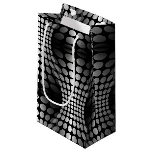 Sacola Para Presentes Pequena Waves Pontas Papel de parede preto e branco