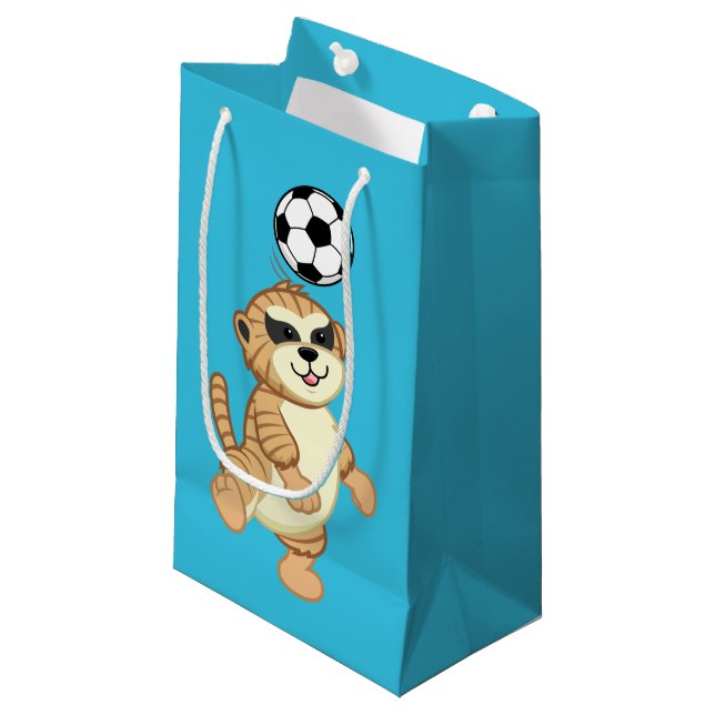 Sacola Para Presentes Pequena Webkinz | Meerkat que joga o futebol (Frente inclinada)