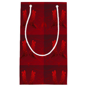 Sacola Para Presentes Pequena Western Red Cowboy Boot Impressão Gift Bag