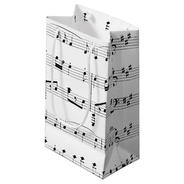 Sacola Para Presentes Pequena White Sheet Music (Frente inclinada)