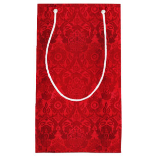 Sacola Para Presentes Pequena William Morris acorn gravou o padrão do veludo da