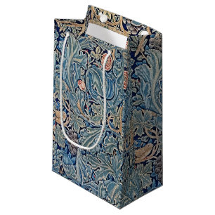 Sacola Para Presentes Pequena William Morris Belo Padrão Floral Cor-de-rosa Azul