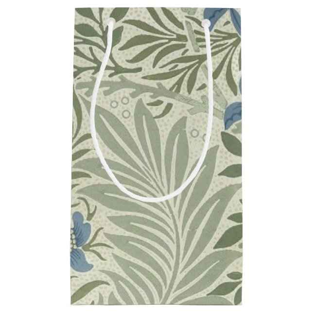 Sacola Para Presentes Pequena William Morris Larkspur Floral Wallpaper (Frente)