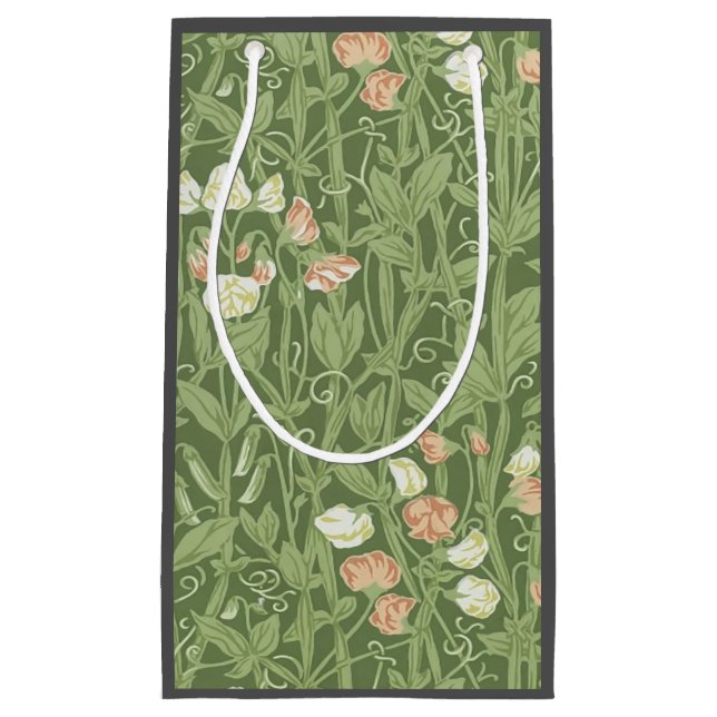 Sacola Para Presentes Pequena William Morris Sweet Pea Floral Design (Frente)
