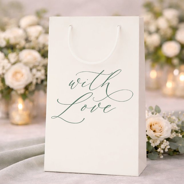 Sacola Para Presentes Pequena With Love Wedding Favor Bag (Criador carregado)