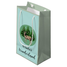 Sacola Para Presentes Pequena Woodland Deer Winter Wonderland Gift Bag