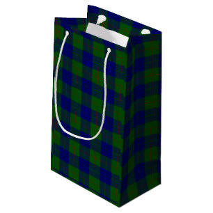 Sacola Para Presentes Pequena Xadrez azul-tartan-de-clã-barro