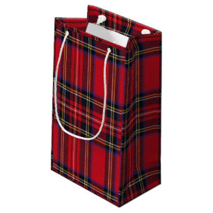 Sacola Para Presentes Pequena Xadrez vermelha de Stewart tartan