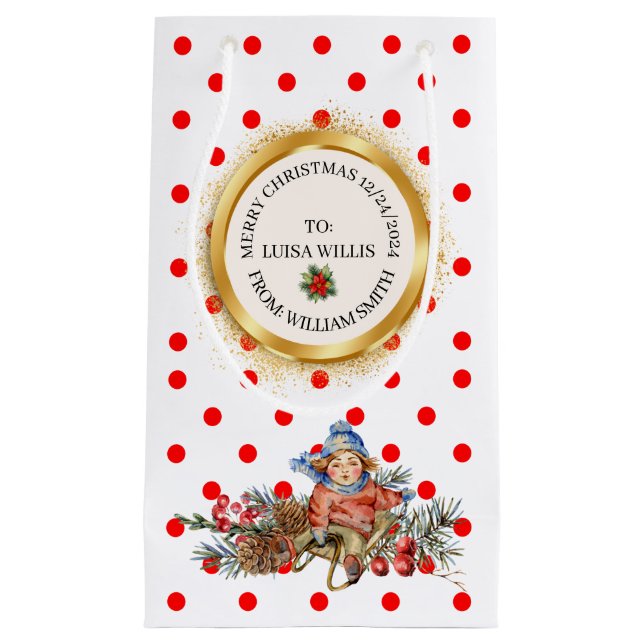 SACOLA PARA PRESENTES PEQUENA XMAS GIFT BAG (Frente)