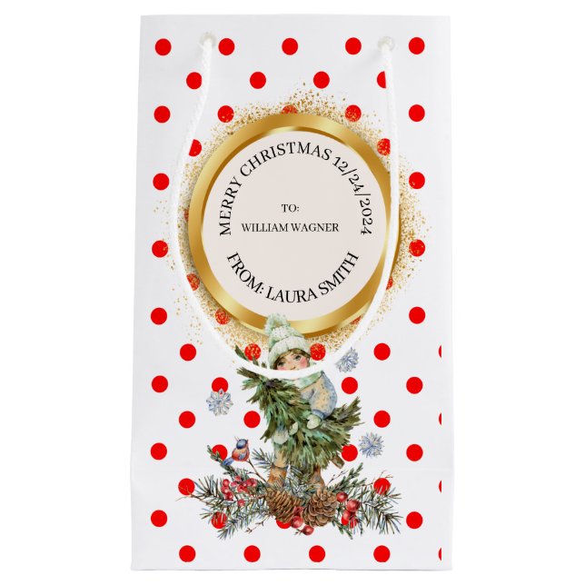 SACOLA PARA PRESENTES PEQUENA XMAS GIFT BAG (Frente)