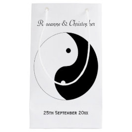 Sacola Para Presentes Pequena Yin Yang Black And White Weding