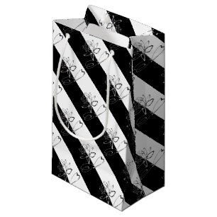 Sacola Para Presentes Pequena Yin Yang Black White Lotus Blossom