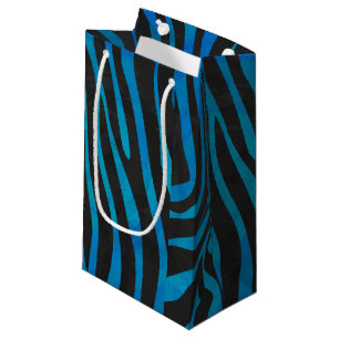 Sacola Para Presentes Pequena Zebra Black e Blue Impressão