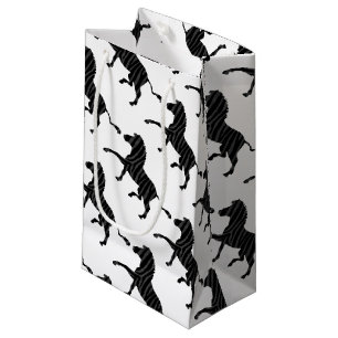 Sacola Para Presentes Pequena Zebra Black e Cinza Silhouter