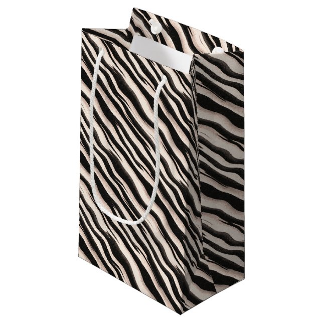 Sacola Para Presentes Pequena Zebra tira textura perfeita + suas ideias (Frente inclinada)