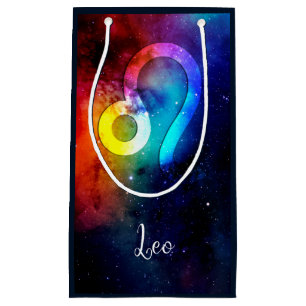 Sacola Para Presentes Pequena Zodiac: Leo Rainbow Space