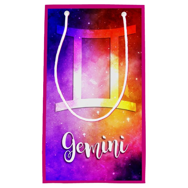 Sacola Para Presentes Pequena Zodíaco: Gemini Candy Space (Frente)