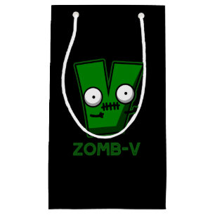 Sacola Para Presentes Pequena Zomb-V Dia de as Bruxas engraçado Zombie Alphabet 