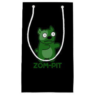 Sacola Para Presentes Pequena Zombie Dia de as Bruxas engraçado Zombie Pun Dark 
